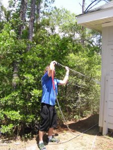 Pressure Washing Siding on Condo