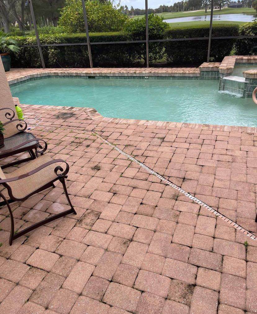 Preparing Brick Patio for Power Wash