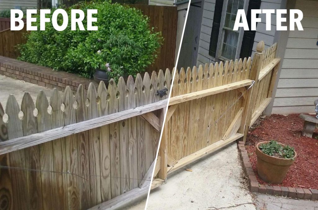 power washing fence before and after